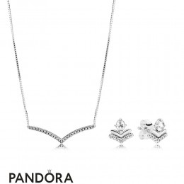 Women's Pandora Shimmering Wish Necklace And Earring Set Jewelry