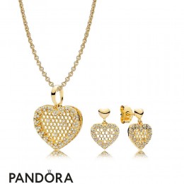 Pandora Shine Honeycomb Lace Necklace And Earring Set Jewelry